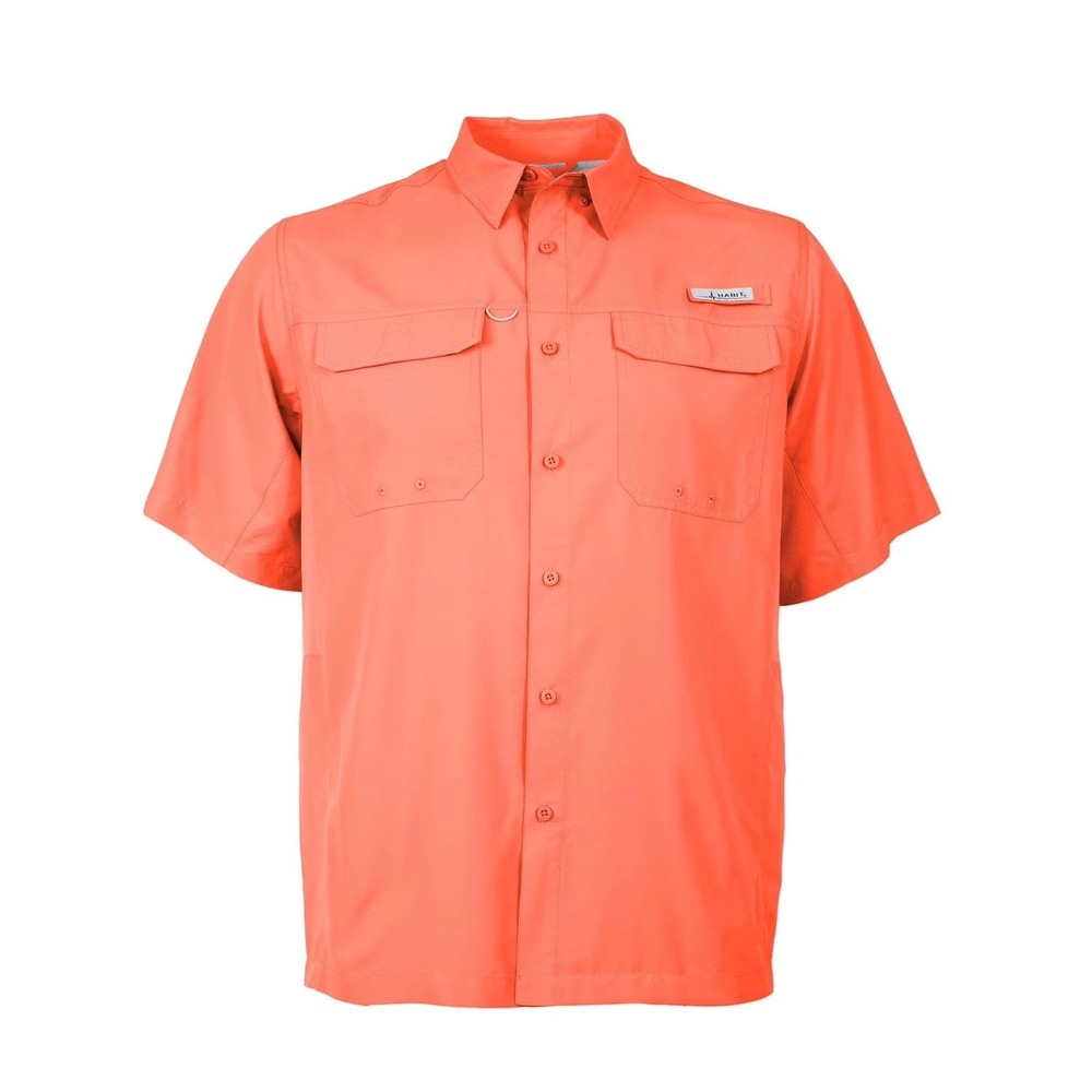 Habit Outdoors‎ Mens 2XL Fishing Shirt Short Sleeve Spiced Coral Ventilated New